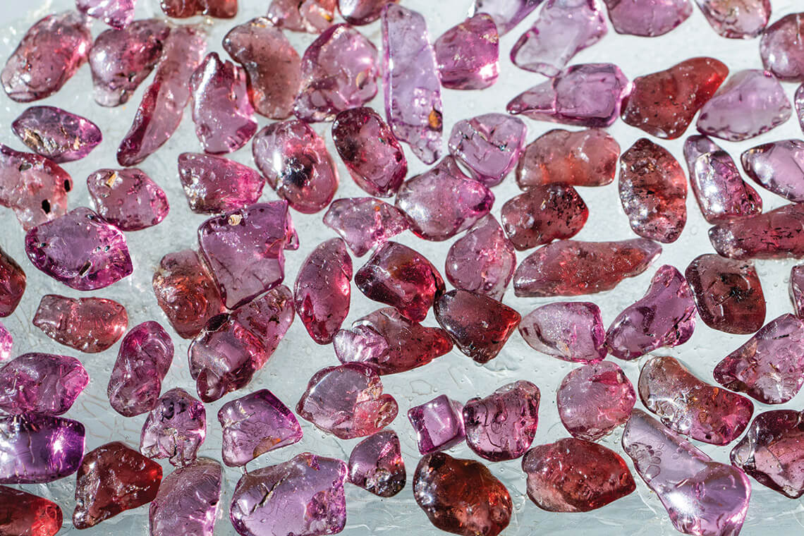 Rhodolite gem collection