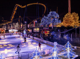 Ice skaters at Carowinds Winterfest