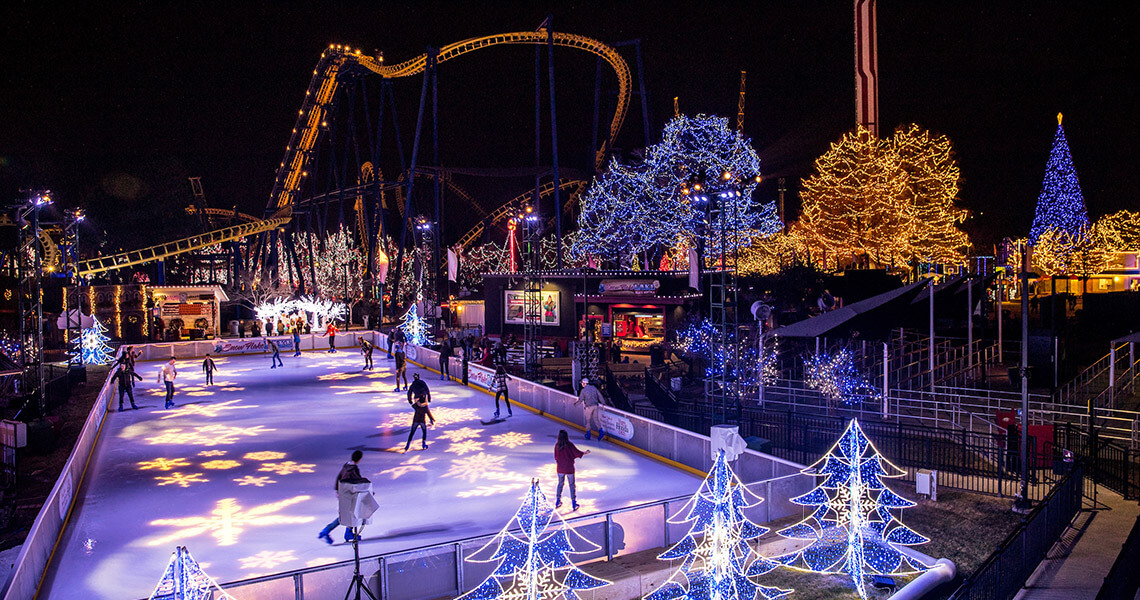 Ice skaters at Carowinds Winterfest