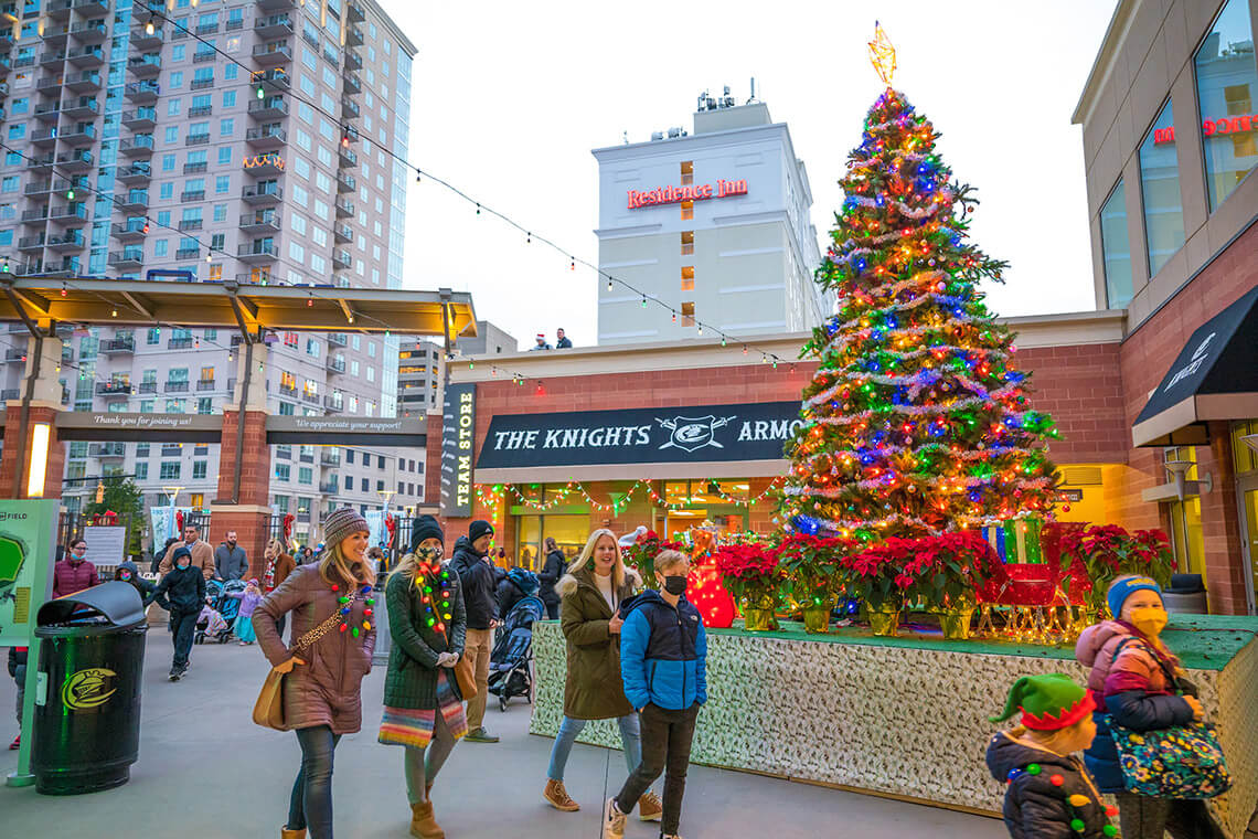 Attendees at Light The Knights Festival, one of the holiday events in Charlotte NC