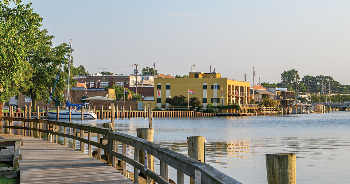 The marina in Elizabeth City, North Carolina