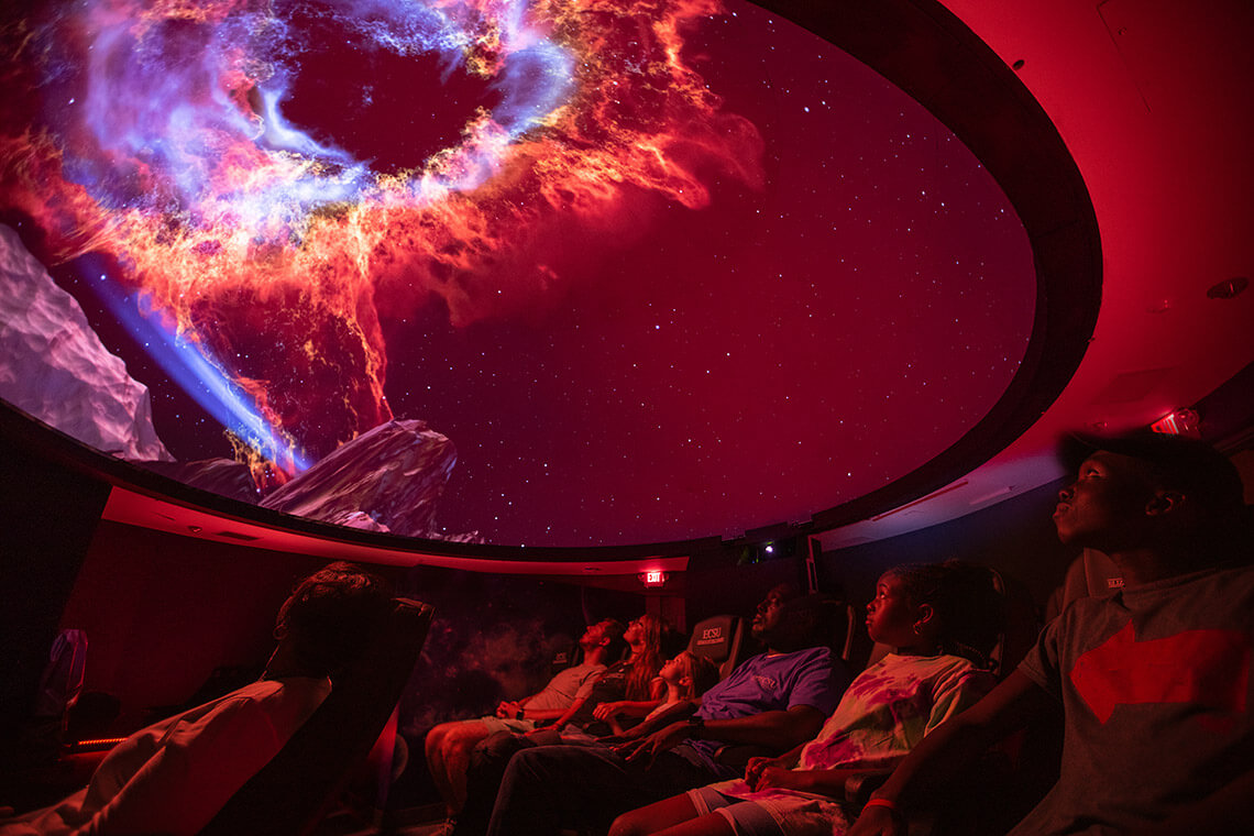 The Khan Planetarium theater in Elizabeth City.
