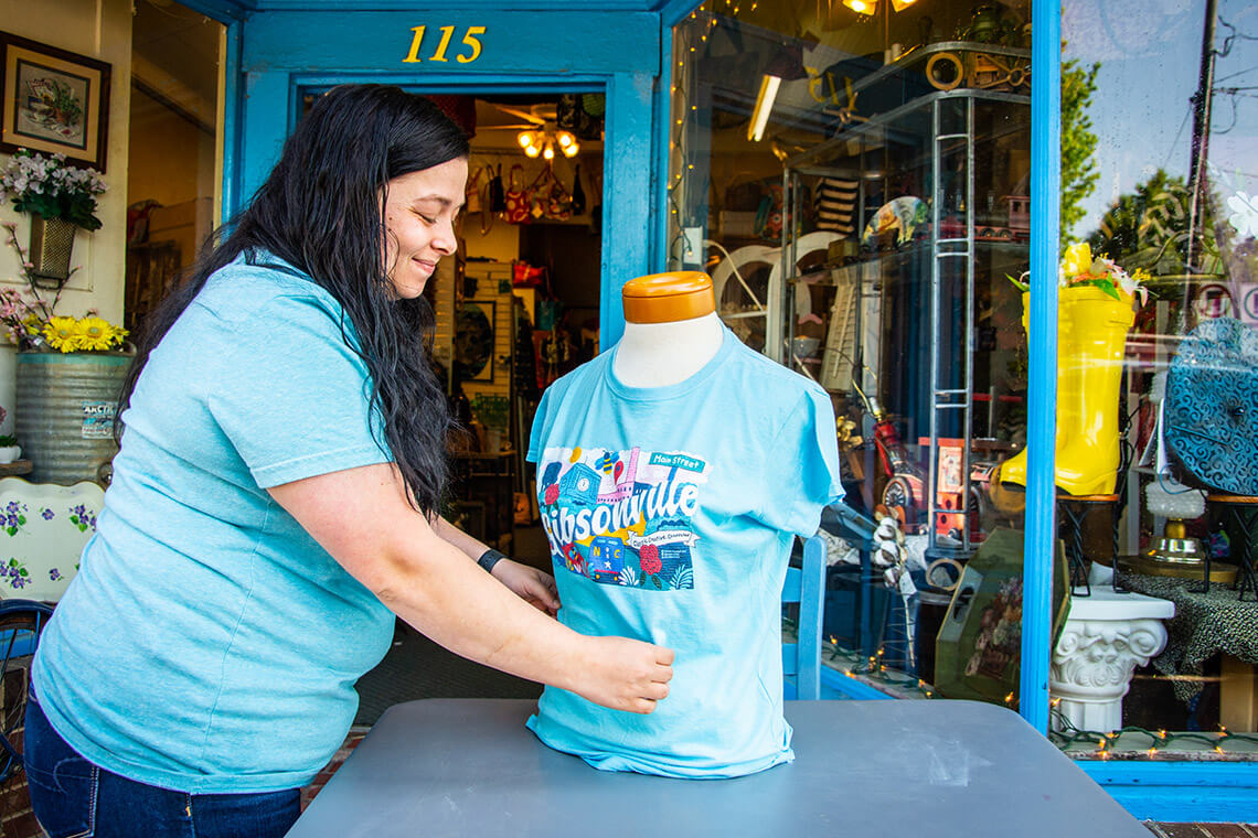 The Gibsonville Girl T-shirts celebrate the fact that the majority of the town’s small businesses are women-owned.