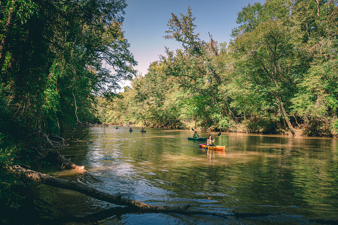 Kayakers in the Uwharrie River.