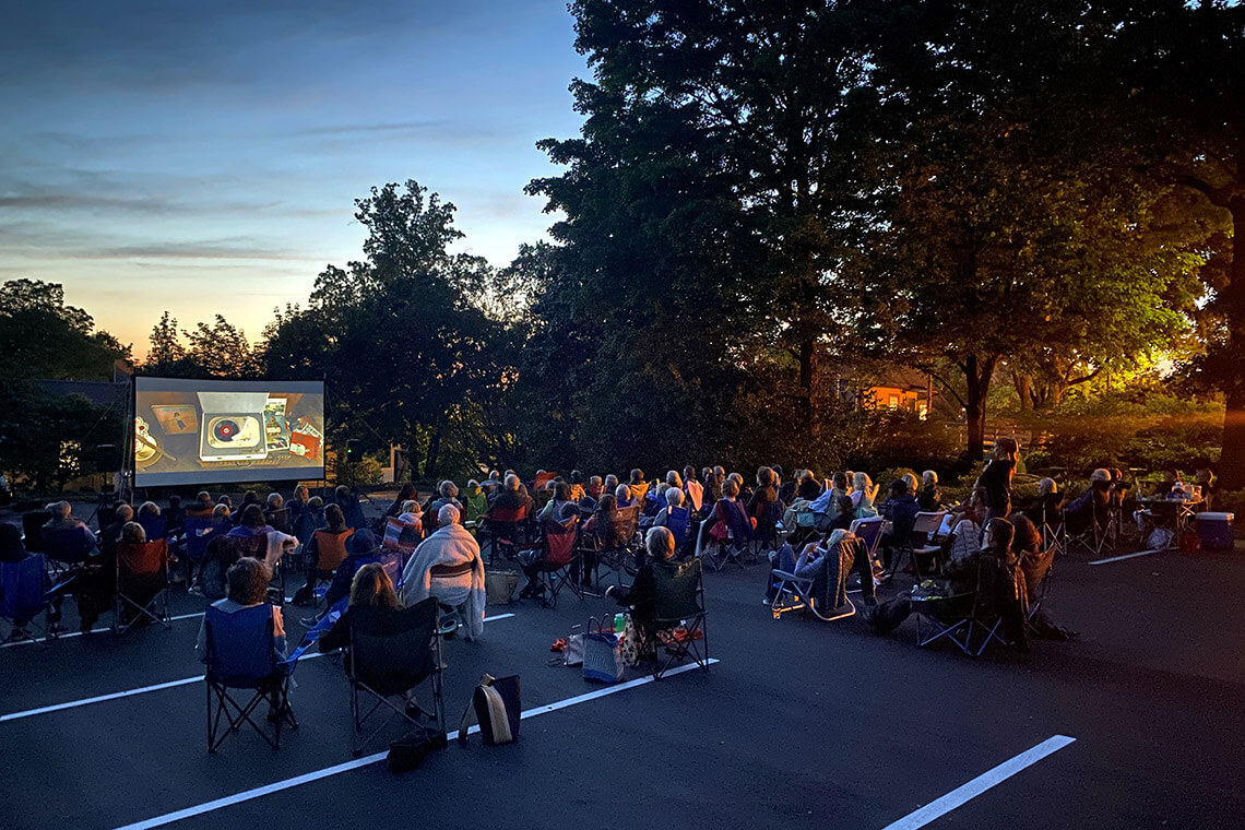 People watch the film screening at the RiverRun Film Festival, one of the popular Winston-Salem events during springtim
