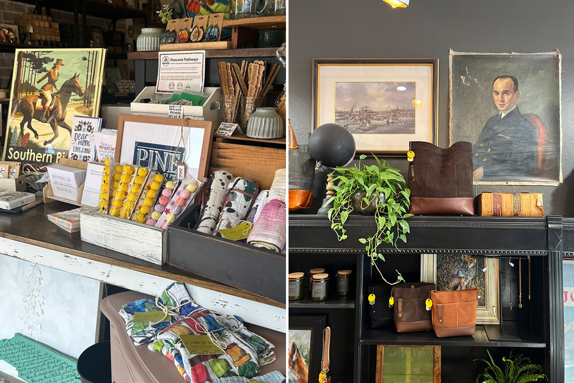 Display at Against the Grain and R. Riveter in Southern Pines