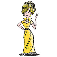 Illustration of lady dancing for the 12 Days of Christmas