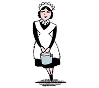 Illustration of milk maid for the 12 Days of Christmas