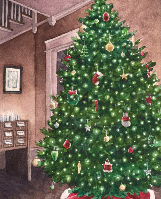 Illustration of Christmas tree