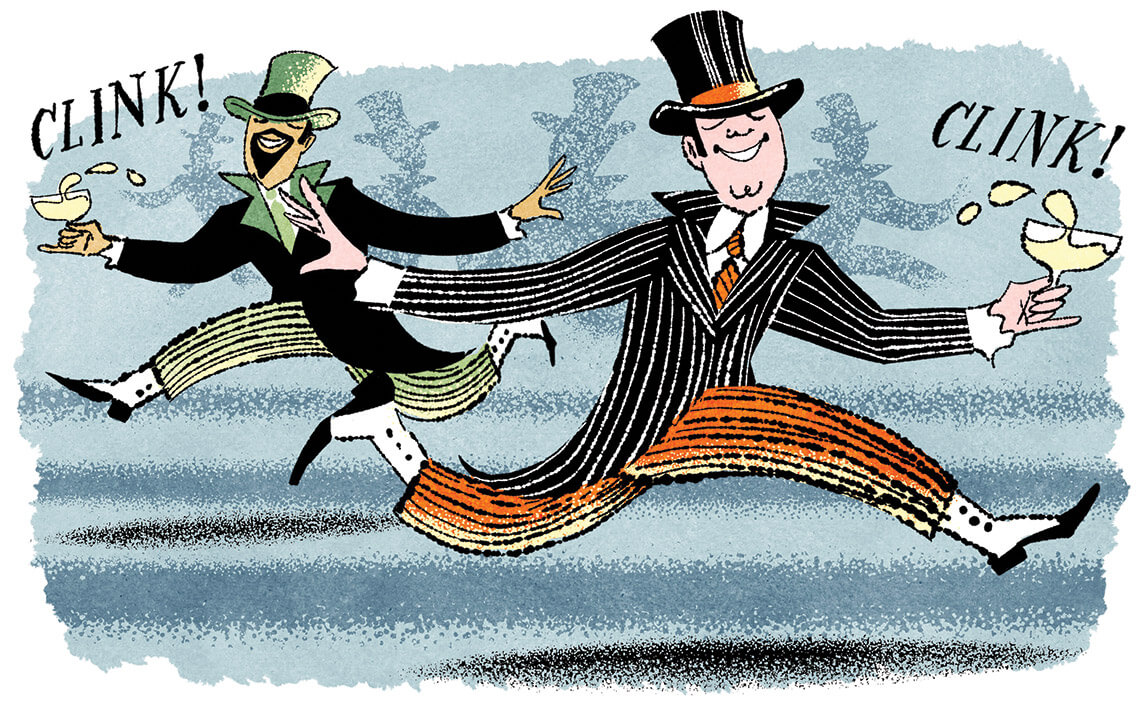 Cartoon of lords leaping