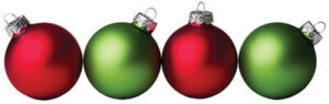 Red and green christmas ornaments