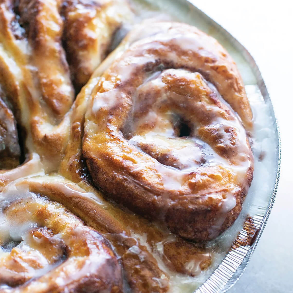 Plate of cinnamon rolls from Phoenix Bakery in Pittsboro, NC