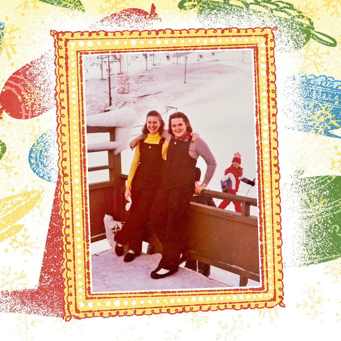 Lees-McRae College students Lynn Wells and Sandra DeWese at the Beech Mountain ski resort in 1978.