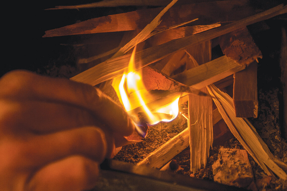 The start of an outdoor fire.