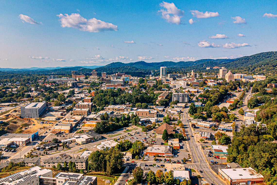 Cityscape of Asheville, North Carolina