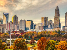 Charlotte Skyline during the fall.