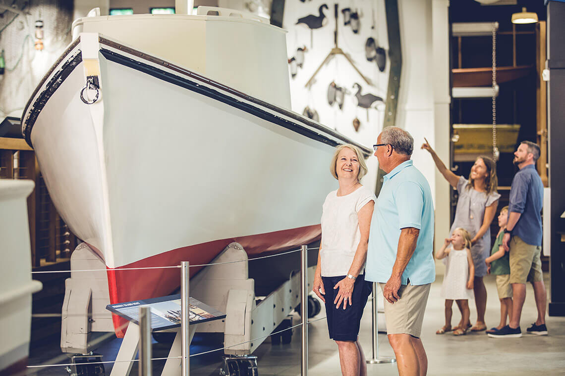 Sightseers at the Currituck Maritime Museum.