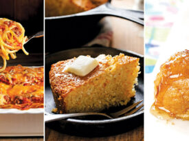 Popular November recipes include baked spaghetti, cornbread, and sweet potato puffs.