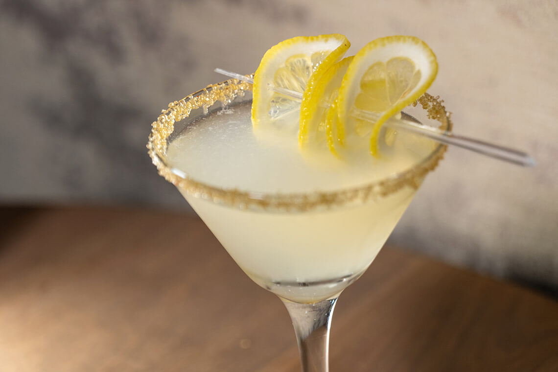 Martini glass filled with the Really Fast Car