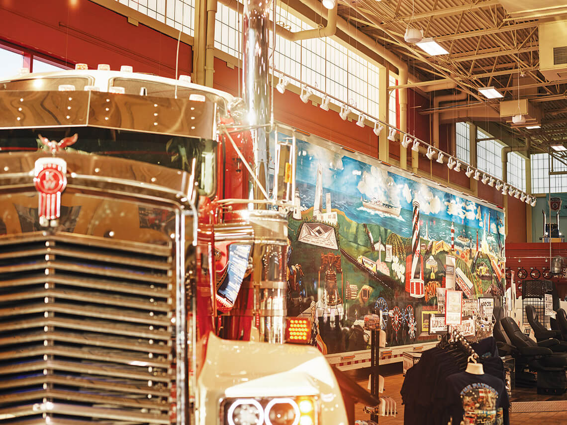 Interior of the Kenly 95 Petro station showcases North Carolina icons.