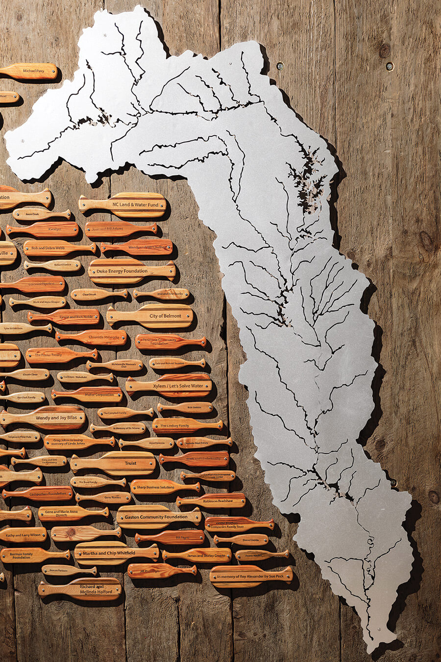 Metal rendering of the Catawba-Wateree River Basin