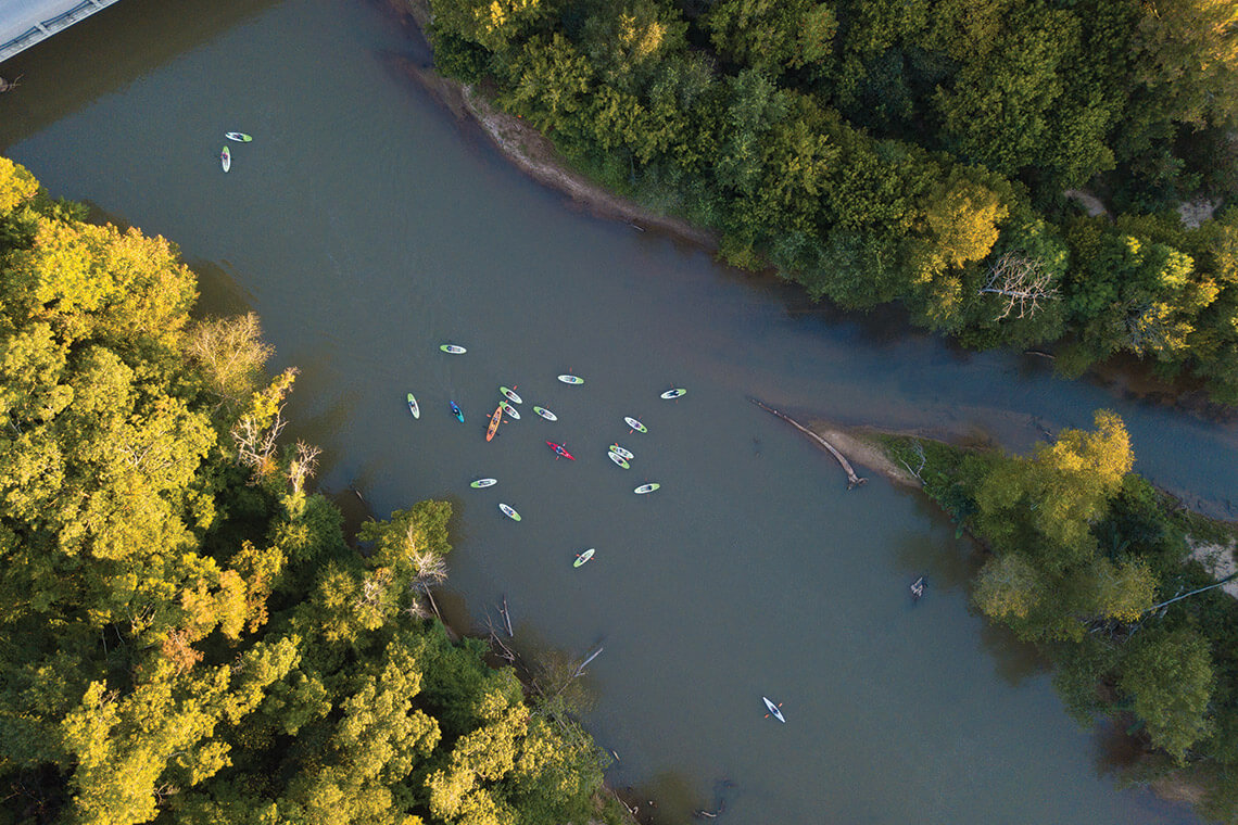 Paddlers on the South Fork Catawba River