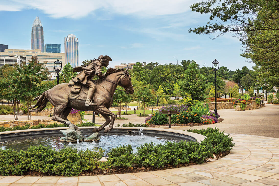 The Spirit of Mecklenburg memorial in Charlotte, NC.