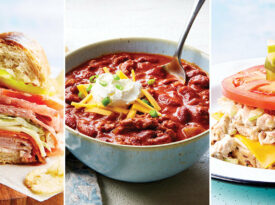 Italian sandwich, chili, and tuna melt