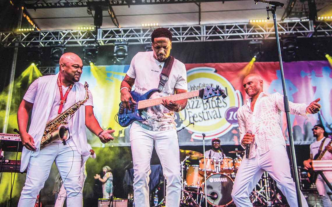Jazz musician Kenny Lattimore and his band perform at the 2021 John Coltrane festival in High Point