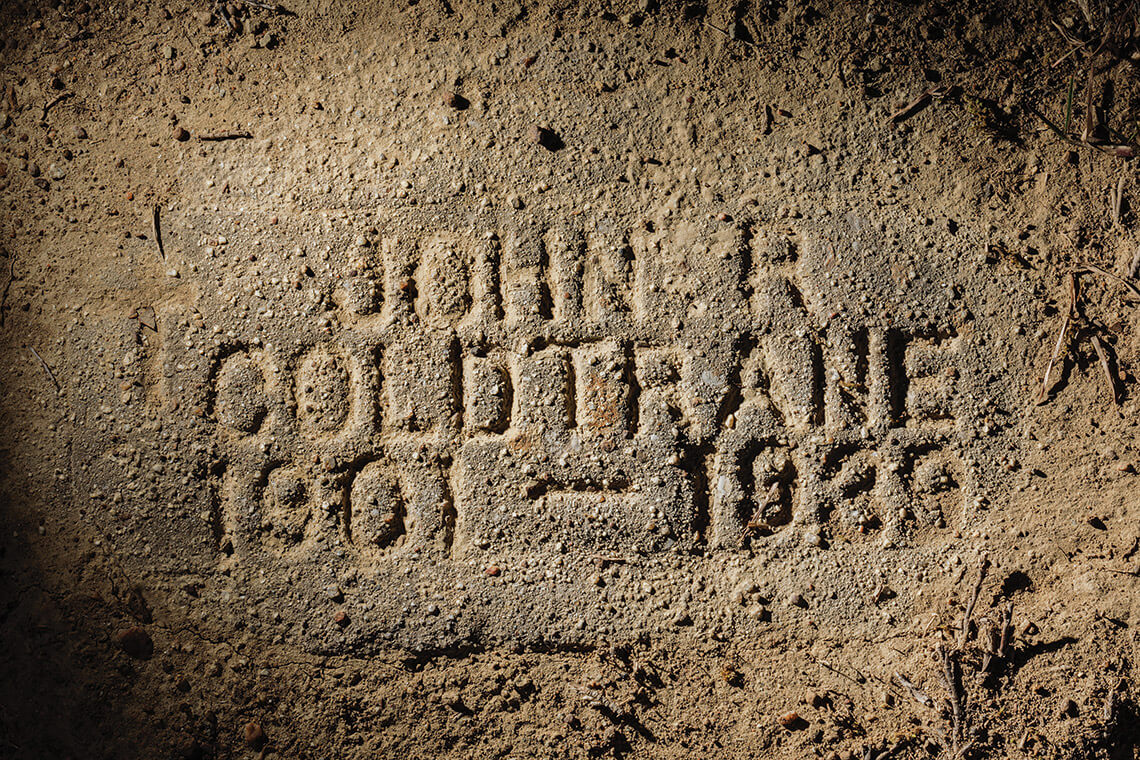 Coltrane's father's tombstone, name misspelled Coldtrane.