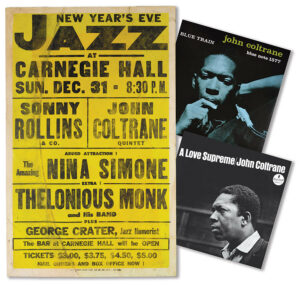 New Year's Eve Jazz Poster With John Coltrane, Nina Simone, Thelonious Monk, and Sonny Rollins