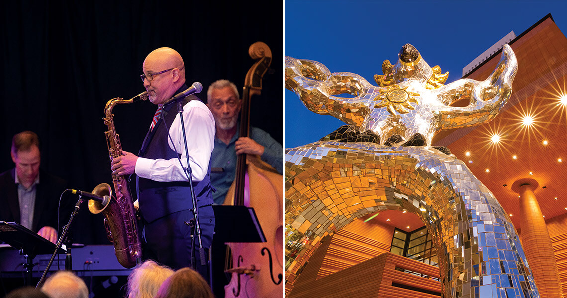 Saxophonist Ziad Rabie performs at the Bechtler Museum of Modern Art