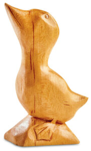 Wooden duck figurine, carved by Rick Carter, a Brasstown Carver