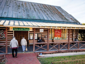 People enter the Neuse Little Theatre