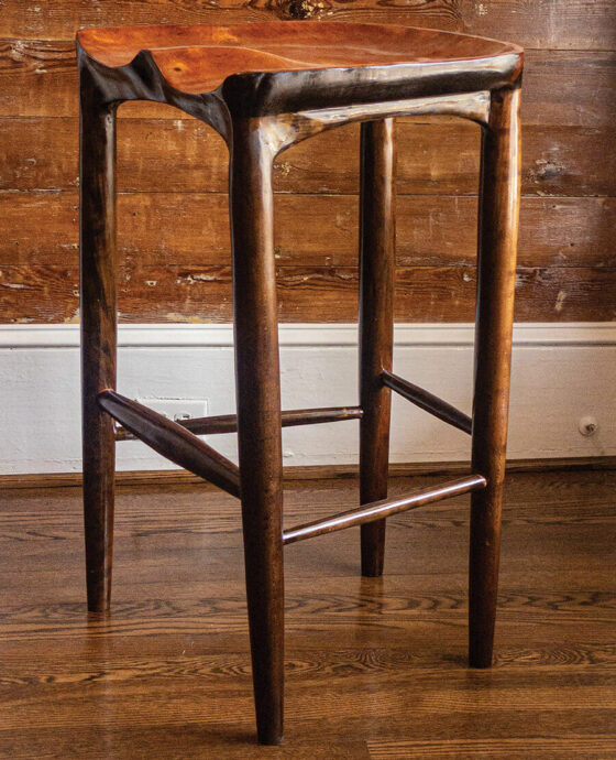 Sculpted Cherry Barstool by Handcrafted by Keegan