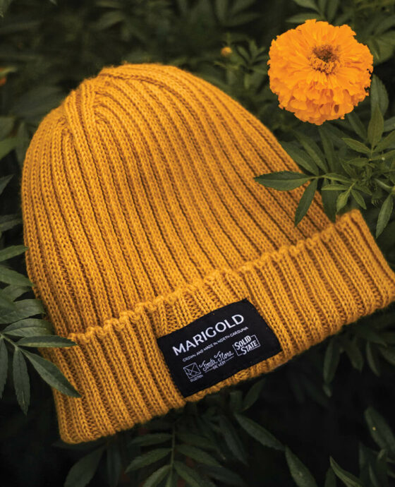Marigold Beanie, the winning product of the Made in NC: Style Category