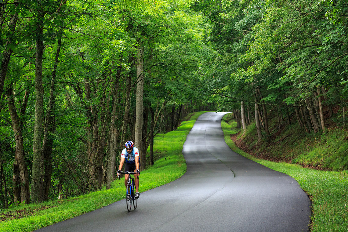 Cyclist in Bath County, Virginia