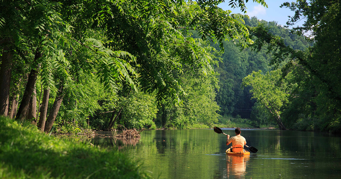 Kayaker in Bath County, Virginia