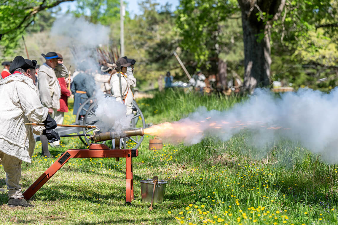 Cannons fire at Halifax State Historic Site