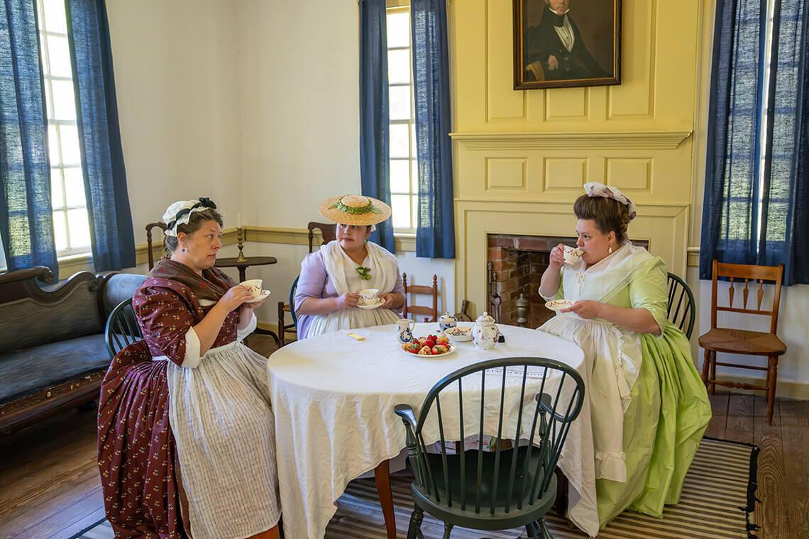 Women drinking tea for the Halifax Resolves Days