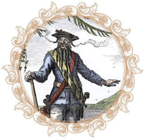 Illustration of Blackbeard who terrorized residents in Bath, NC