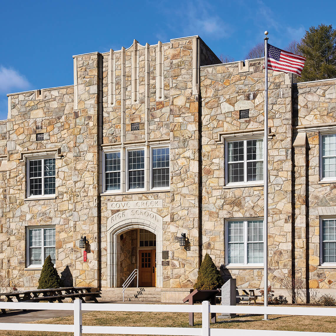 Outside of Old Cove Creek High School