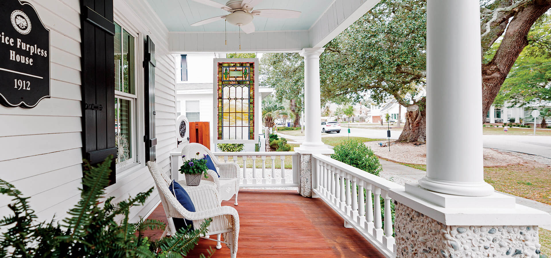 The porch of the Furpless house