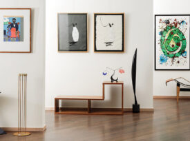 The gallery spaces at Leland Little Auctions showcase vintage and modern works of art and design.