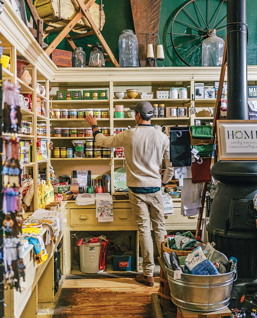 Customer shops the shelves at Mitchell Hardware