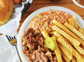 Plate of Lexington barbecue.