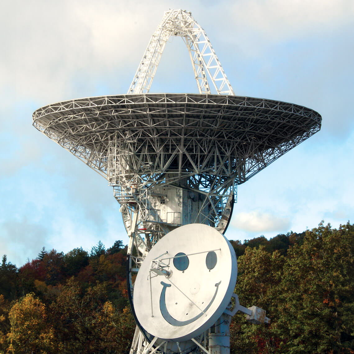 Smile! The former NASA facility in Rosman put forth a happy face for suspected Kremlin surveillance.