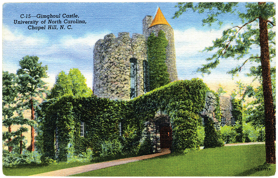 Illustration of Gimghoul Castle on old postcard