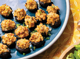 Crab-stuffed mushroom caps
