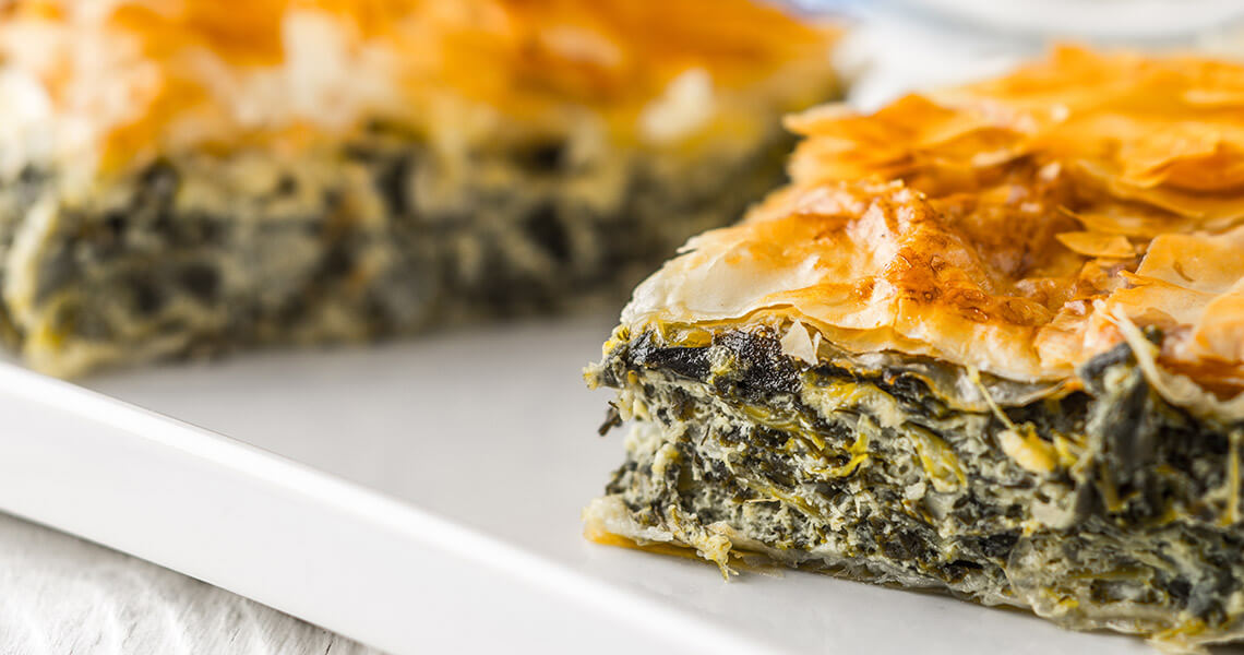 Slices of Greek Spinach pie